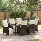 Tuinstoel set poly rattan bruin 7-delig