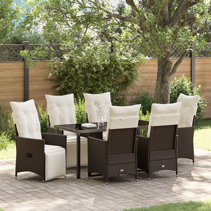 Set Van 4 Bruin Pe Rattan Enkele Fauteuil