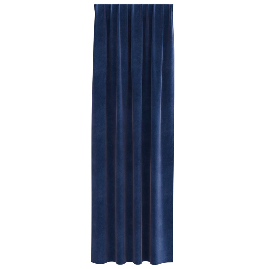 Blackout Gordijnen Met Top Tape 2 Stuks E Velours Donkerblauw 140 x 260 cm met ingezoomde tape
