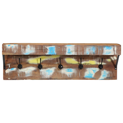 Kapstok Met Plank Wandgemonteerd Van En Metaal Massief gerecycled hout