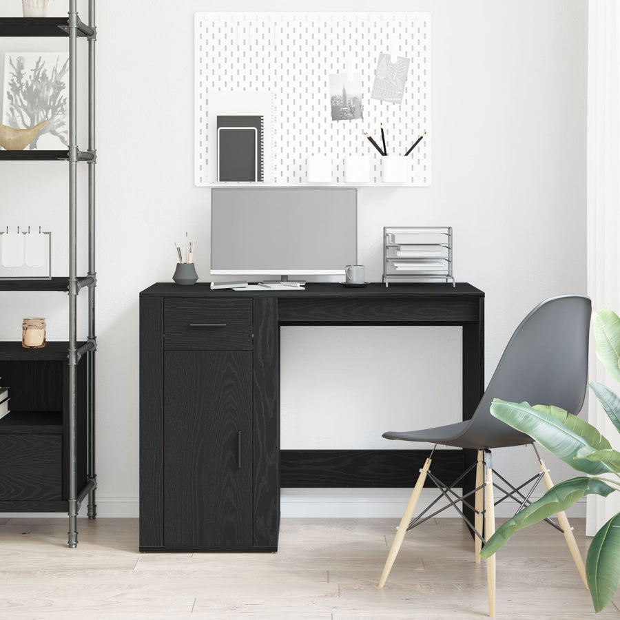 Bureau Zwart Eiken 100X49X75 Cm Geengineerd Hout