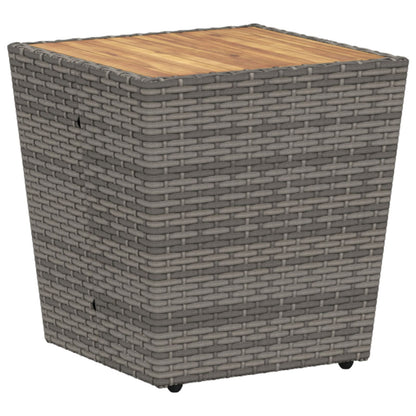 3-Delige Tuin Bistroset Met Kussens Grijs Poly Rattan