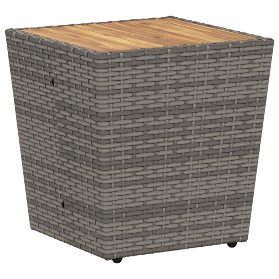 3-Delige Tuin Bistroset Met Kussens Grijs Poly Rattan