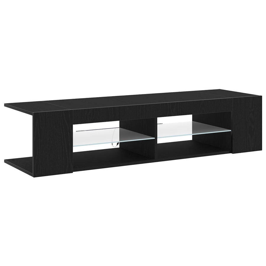 Tv-Kast Met Led-Verlichting - Zwart Eiken - 135X39X30Cm - Bewerkt Hout