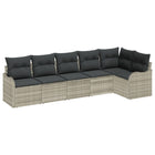 Garden Sofa Set Light Grey poly rattan