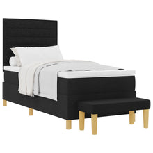 Box Spring Bed Met Matras & Bank Stof Zwart 100 x 200 cm Lijnen ontwerp