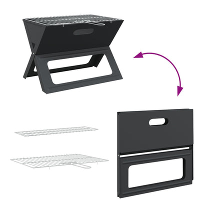 Kool Bbq Grill - Inklapbaar, Zwart, 46 X 30 X 31 Cm, Gemaakt Van Staal