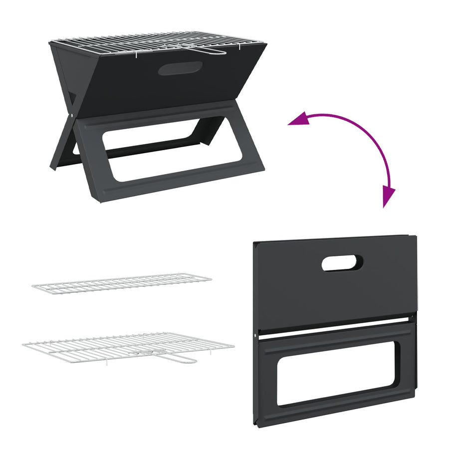Kool Bbq Grill - Inklapbaar, Zwart, 46 X 30 X 31 Cm, Gemaakt Van Staal