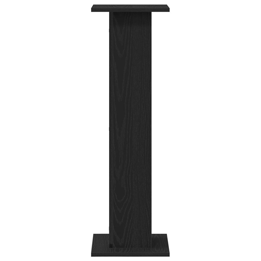 Plantstandaard 2 Stuks Bewerkt Hout 30 x 30 x 95 cm Zwart Eiken