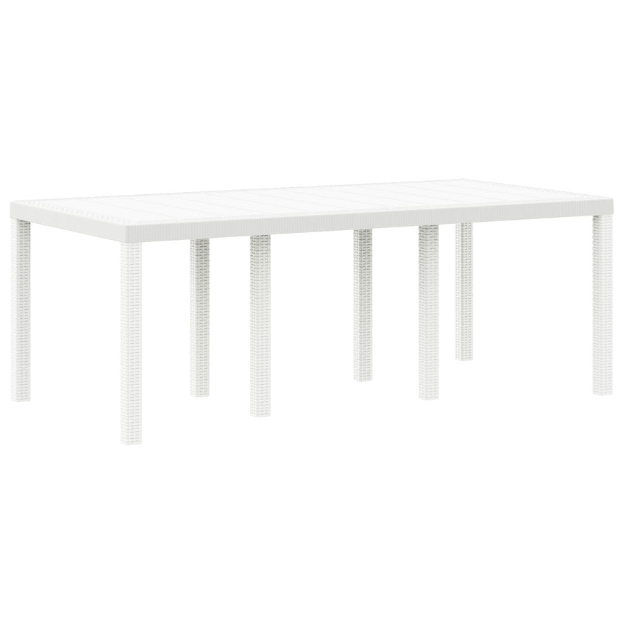 9-Delige Tuin Eetset Wit Poly Rattan