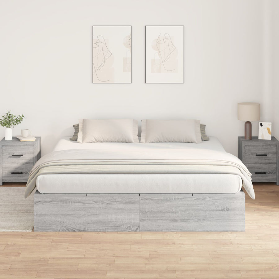 Opbergbedframe Grijs Sonoma 200 x 200 cm
