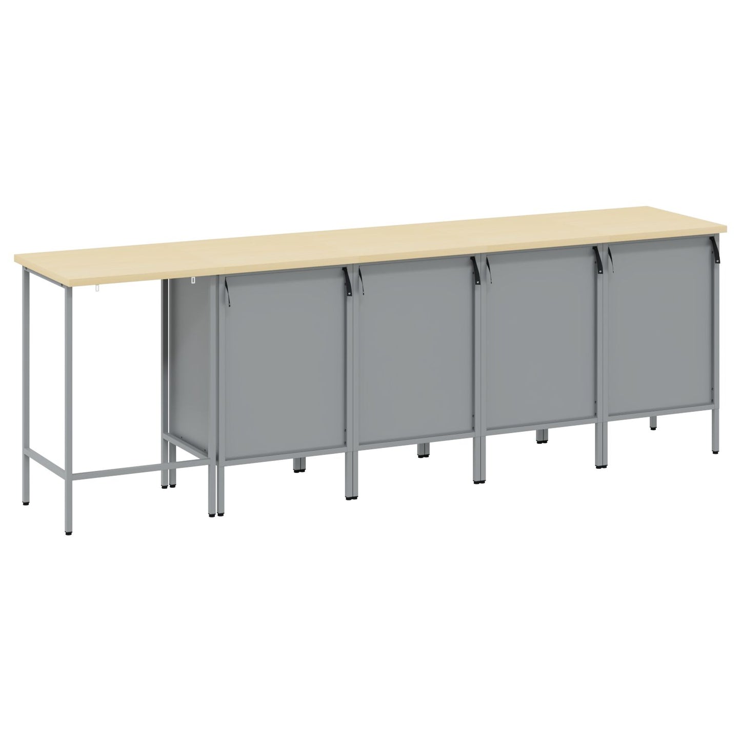 5-Delige Werkcabinet En Hoektafelset Gelaagd Hout 4x (84 cm) Rood Tafel + 4x kast