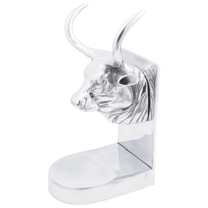 Boekensteunen 2 Stuks Zilver 17X15X27 Cm Aluminium Bull Stier