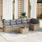 Loungeset 7-delig polyrattan beige