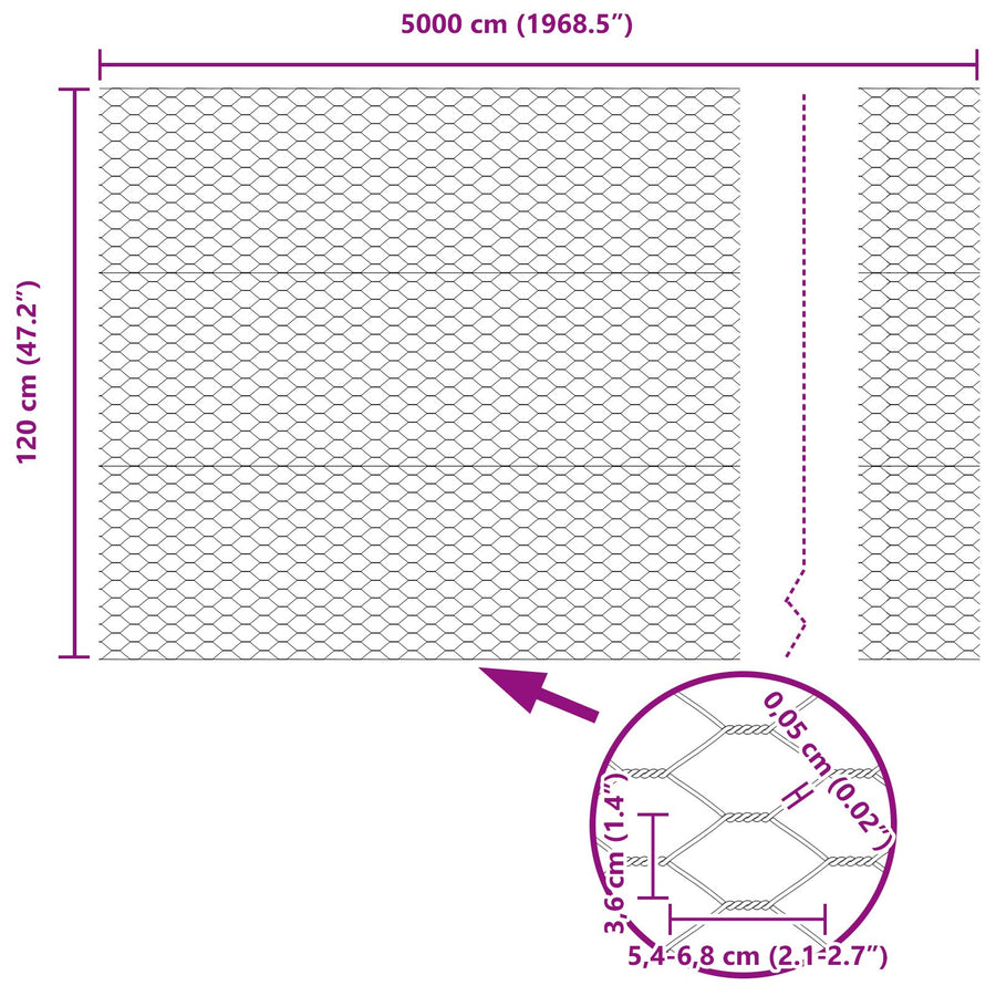 Tuin Fence Set Set Van 2 Gegalvaniseerd Staal 25 X 1.2 M Duurzaam