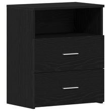 Nachtkastjes 2 Stuks Zwart Eiken 50X32X60Cm Bewerkt Hout
