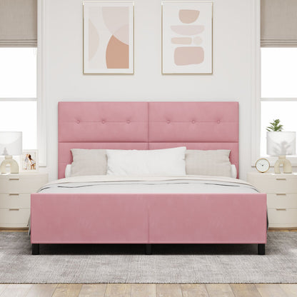 Roze Velourse Bedframe 180X200 Cm Crème