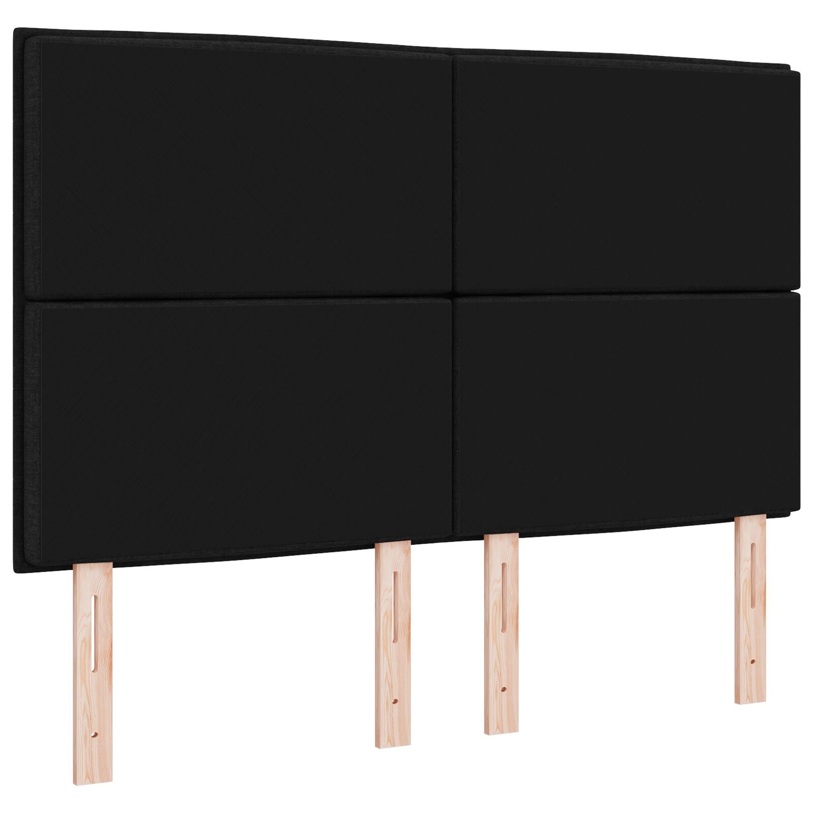 Hoofdbord Lijnen Ontwerp Stof Zwart 140 cm Hoog hoofdbord