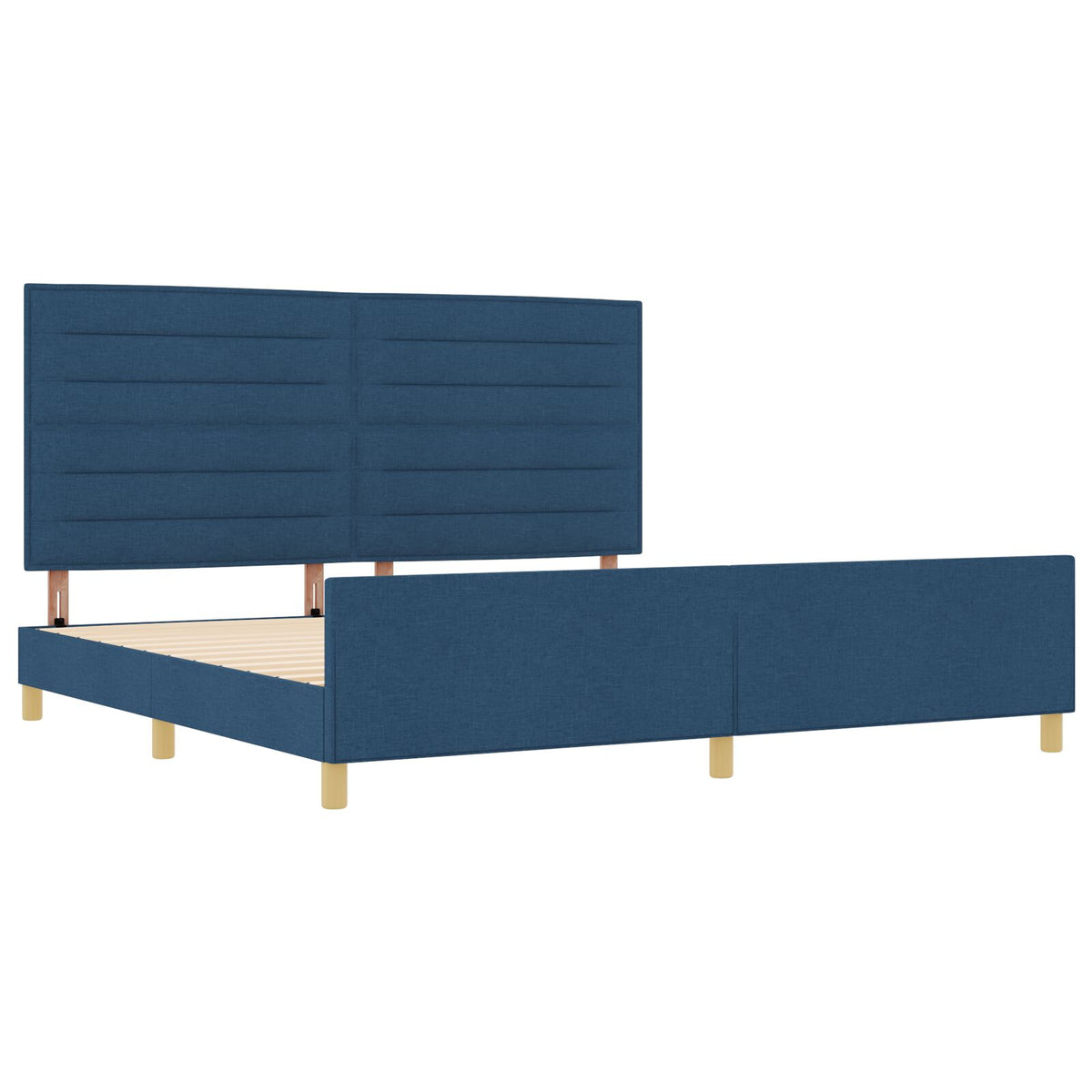 Bedframe Blauw 200X200 Cm Stof Crème