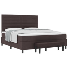 Boxspringbed Met Matras En Bank Stof Donkerbruin 180 x 200 cm Lijnen ontwerp