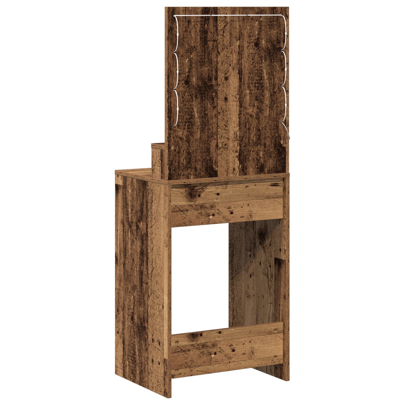 Kaptafel Met Led Verlichting - , Oude hout 50 x 41 x 135 cm