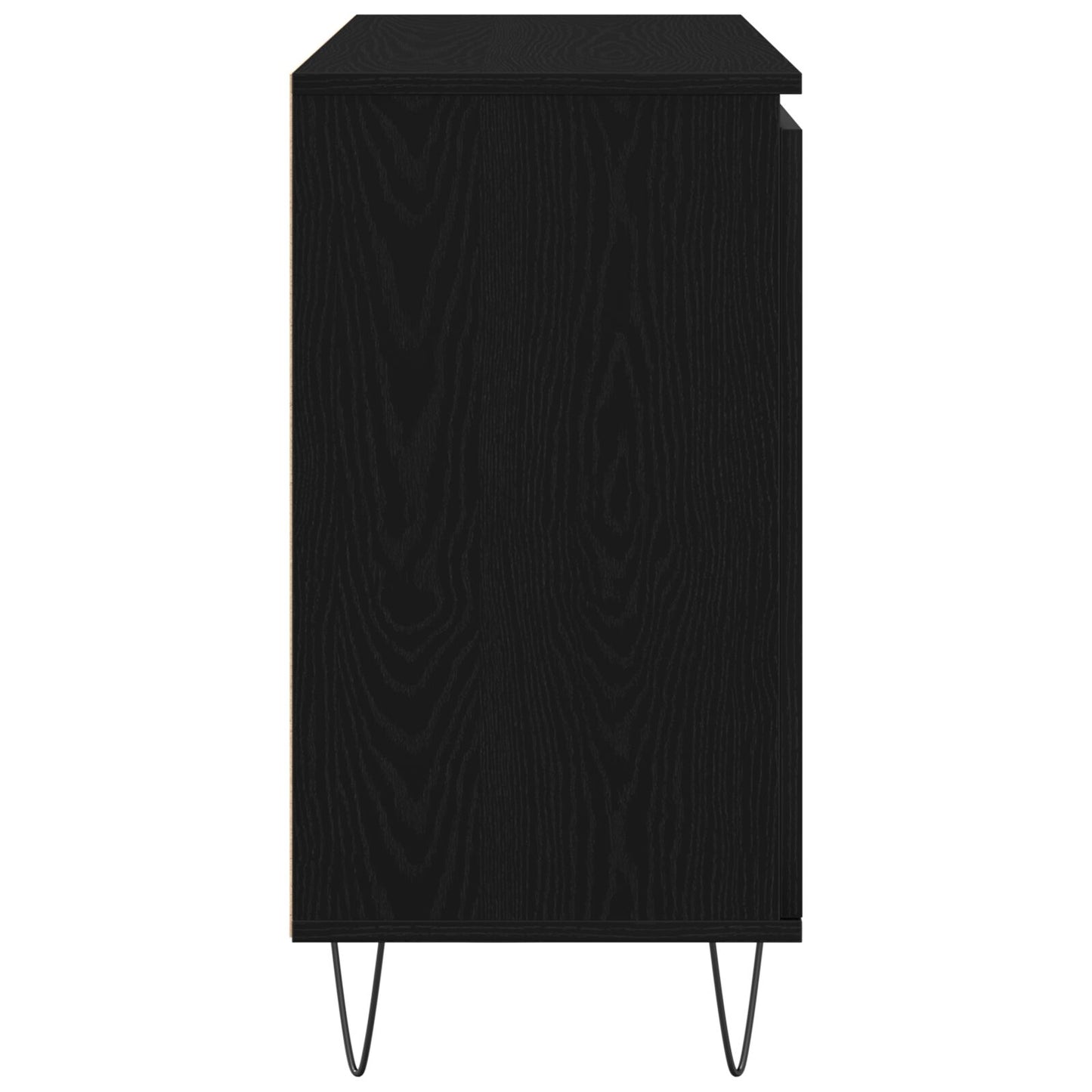 Dressoir Zwart Eiken 101,5X35X70 Cm Bewerkt Hout