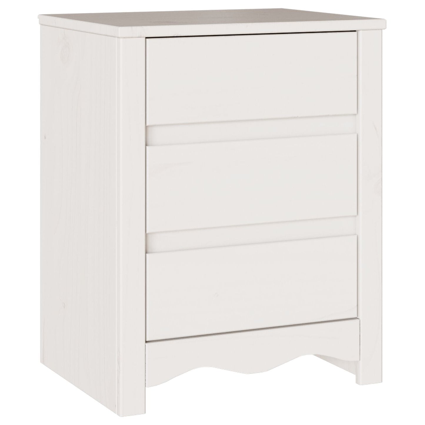 Nachtkastje ""Drammen"" 45X35X56 Cm Massief Hout Vuren Wit