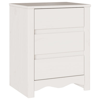 Nachtkastje ""Drammen"" 45X35X56 Cm Massief Hout Vuren Wit