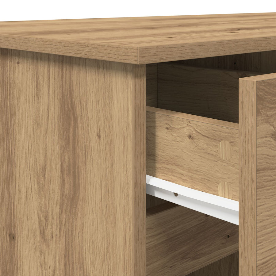 Bureau Artisan Eiken 140X49X76 Cm Bewerkt Hout