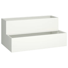 Tuin Planter 2-Tiering Te Staal 100 x 60 x 45 cm Wit