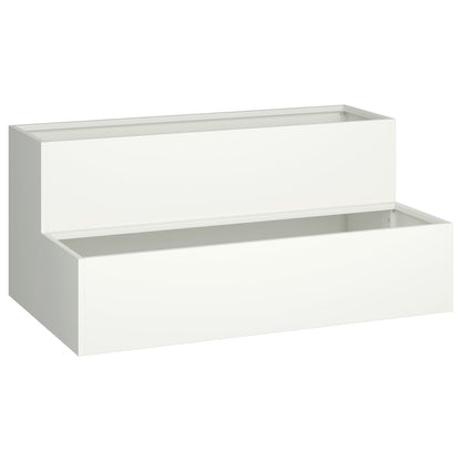 Tuin Planter 2-Tiering Te Staal 100 x 60 x 45 cm Wit