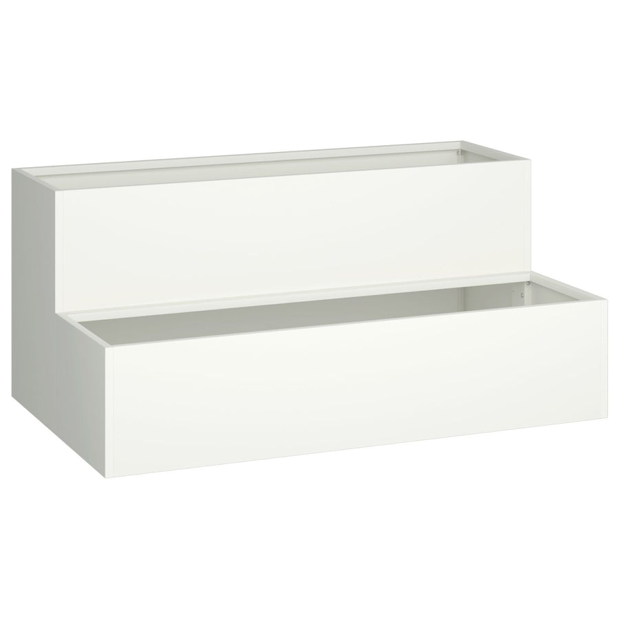 Tuin Planter 2-Tiering Te Staal 100 x 60 x 45 cm Wit