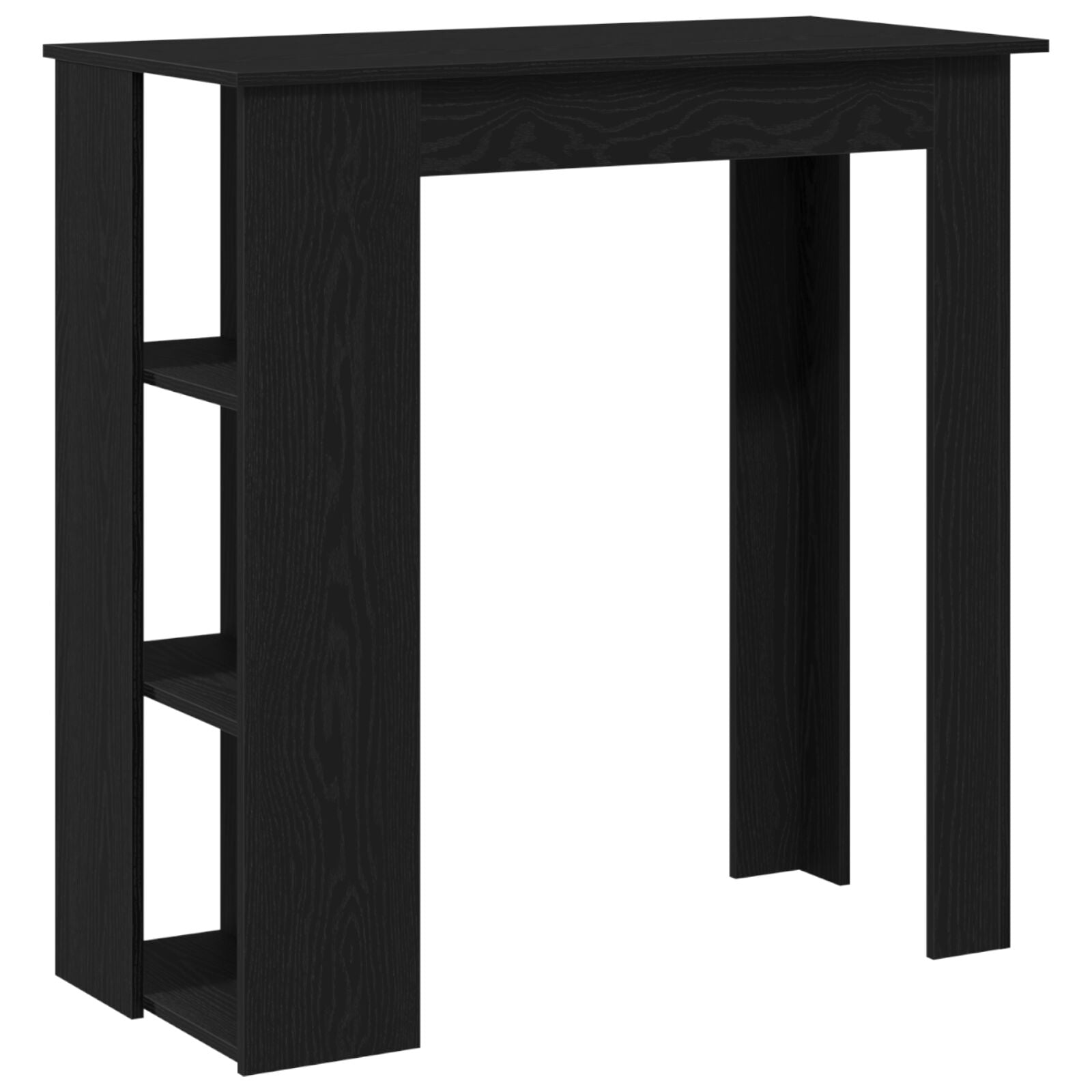 Bartafel Met Plank - Zwart Eiken, 102X50X103,5 Cm, Gemaakt Van Samengesteld Hout