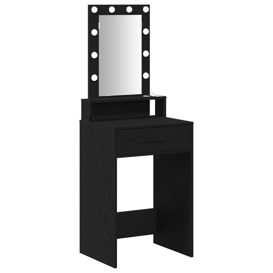 Kaptafel Met Led-Verlichting Zwart Eik Zwart eiken 50 x 41 x 140 cm