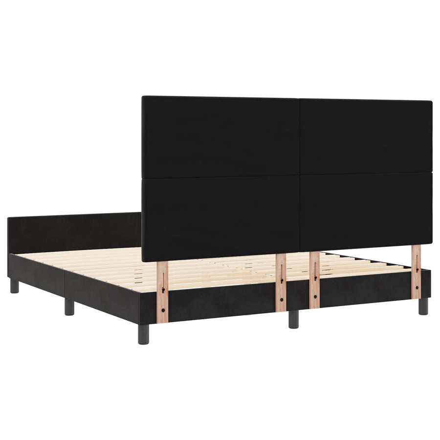 Zwarte Fluwelen Bedframe 180X200 Cm Crème