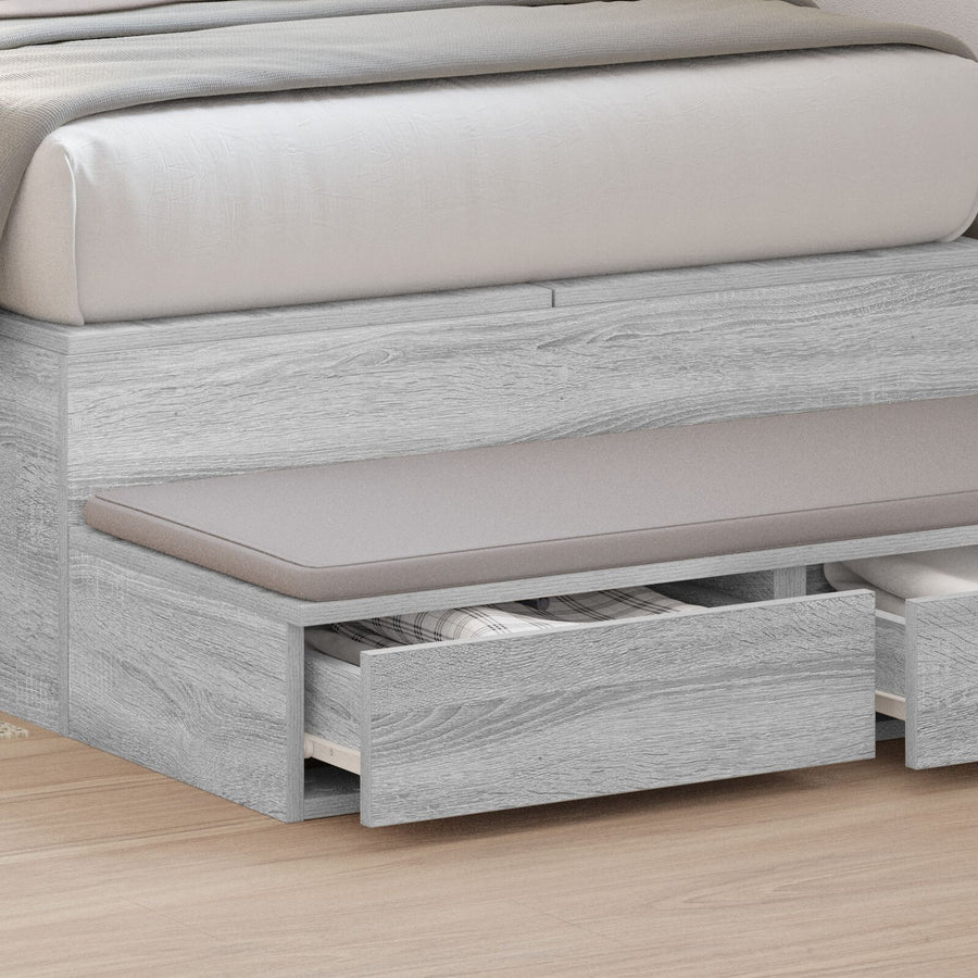 Bedladen 80X36,5X16,5 Cm Bewerkt Hout Grijs sonoma 80 x 36.5 x 16.5 cm
