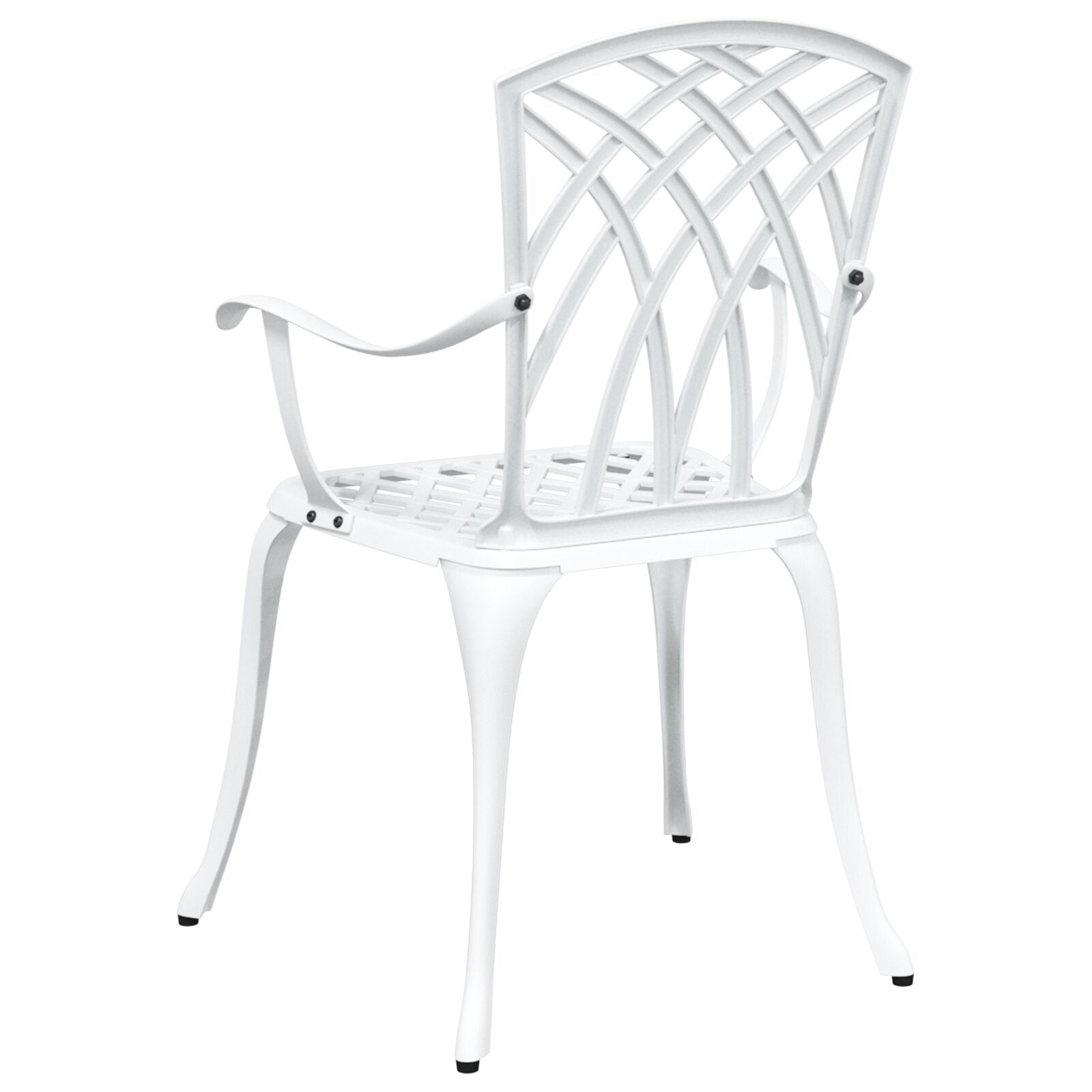 Tuinstoelen 2 Stuks Gietaluminium Wit