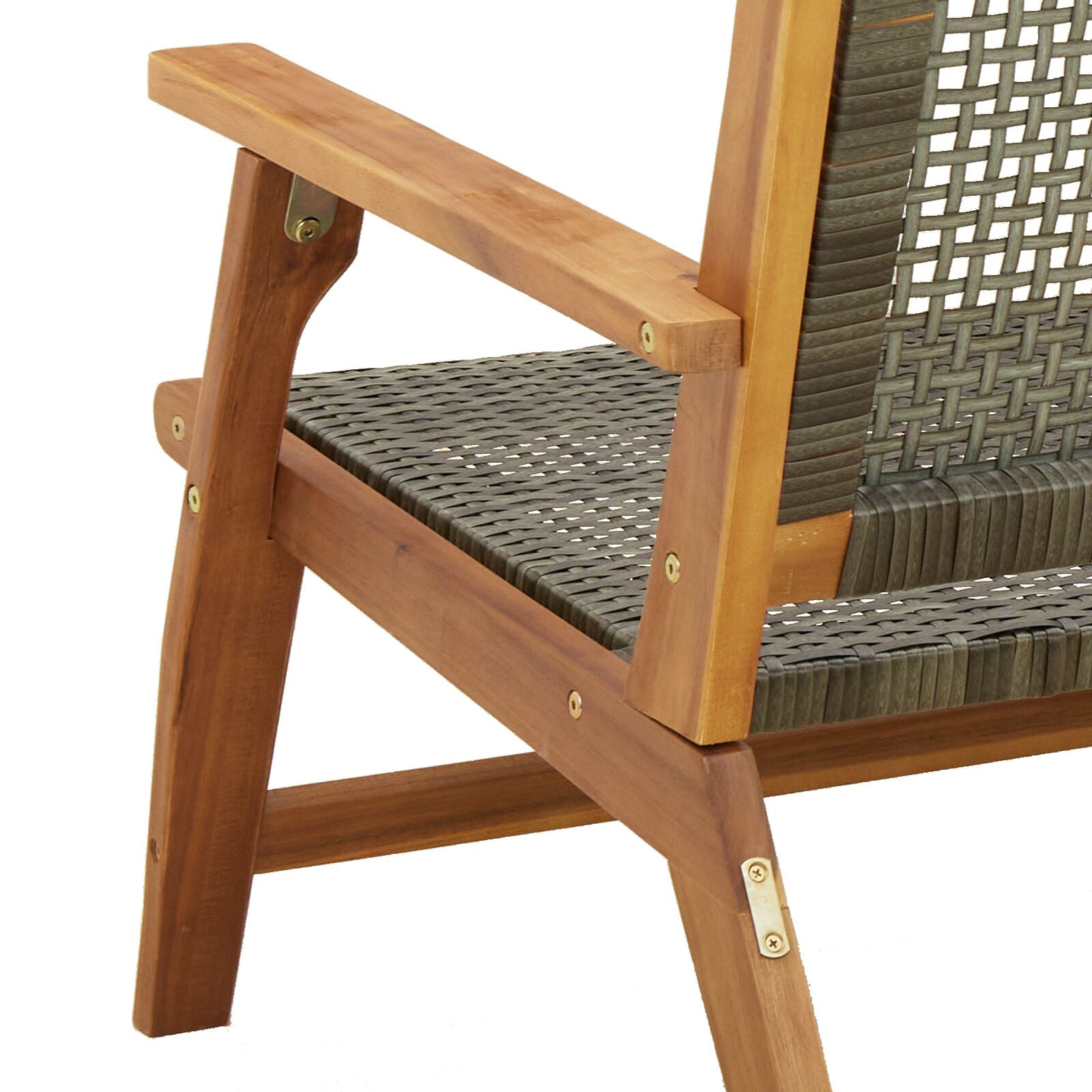 Tuinstoelen 2 Stuks 76X67X73.5 Cm Massief Acacia Grijs 2x stoel