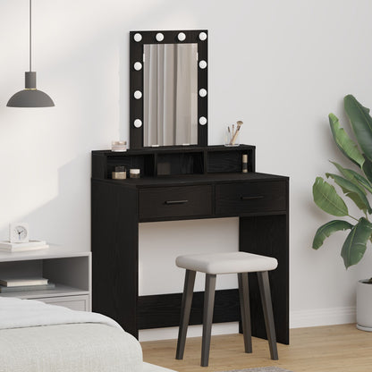 Kaptafel Met Led-Verlichting Zwart eiken 79 x 41 x 140 cm