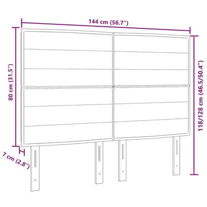 Hoofdbord Lijnen Ontwerp Stof Donkerbruin 140 cm Hoog hoofdbord