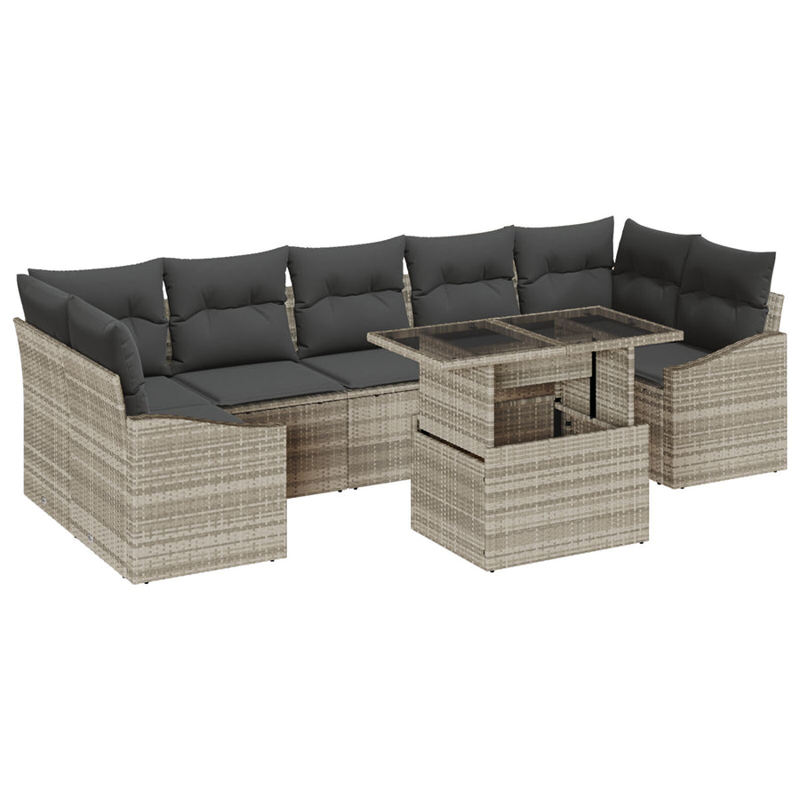 Tuin Sofa Set Set Van 8 Beige Poly Rattan