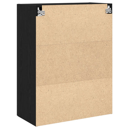 Wandkast Met Glazen Deuren Zwart Eiken 69,5X34X90 Cm