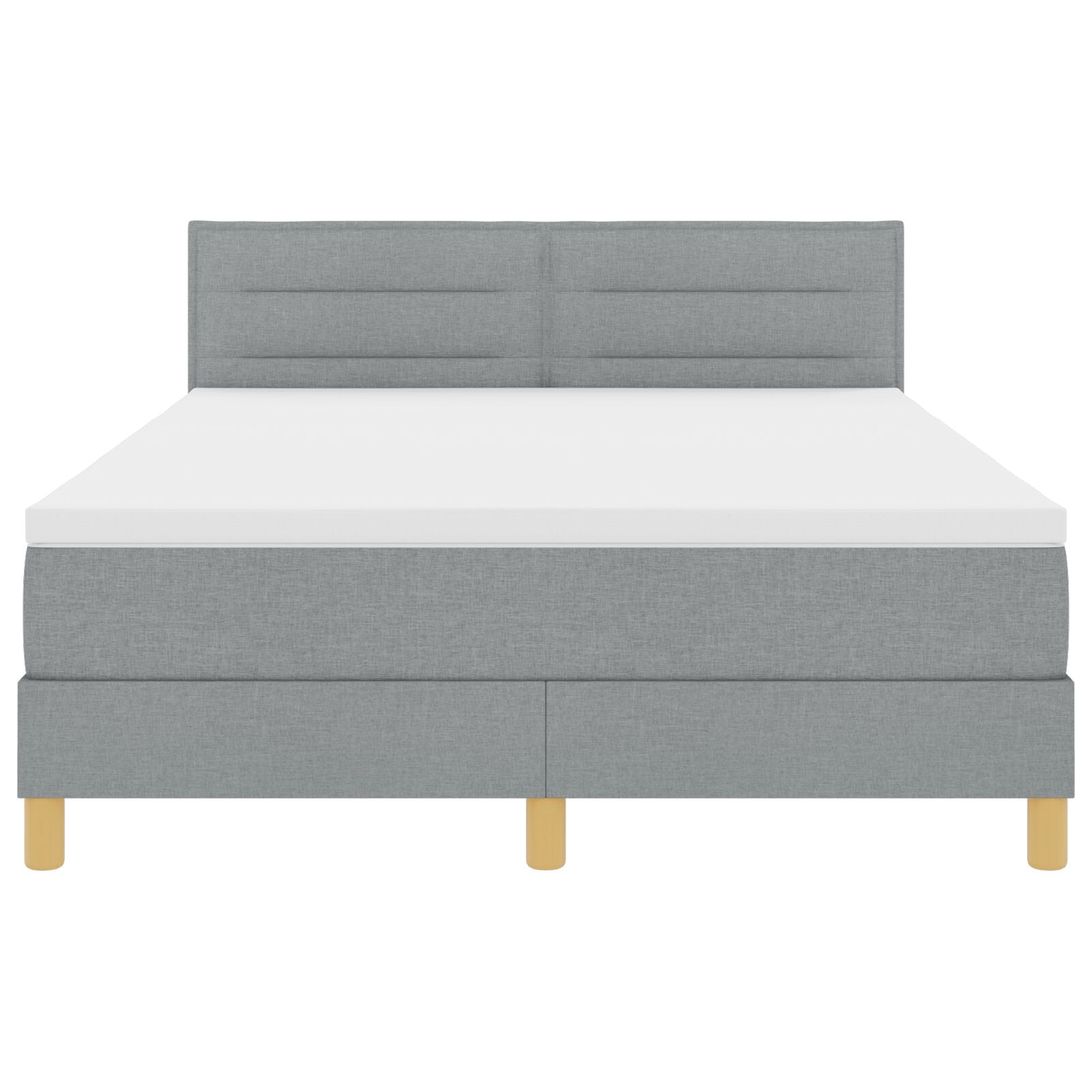 Boxspringbed Met Matras Stof Lichtgrijs 160 x 200 cm Lijnen ontwerp