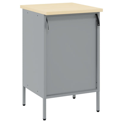 Werkplaatskast 50X55X84 Cm Staal Zwart en grijs Werkplaatskast met 1 lade en 1 deur
