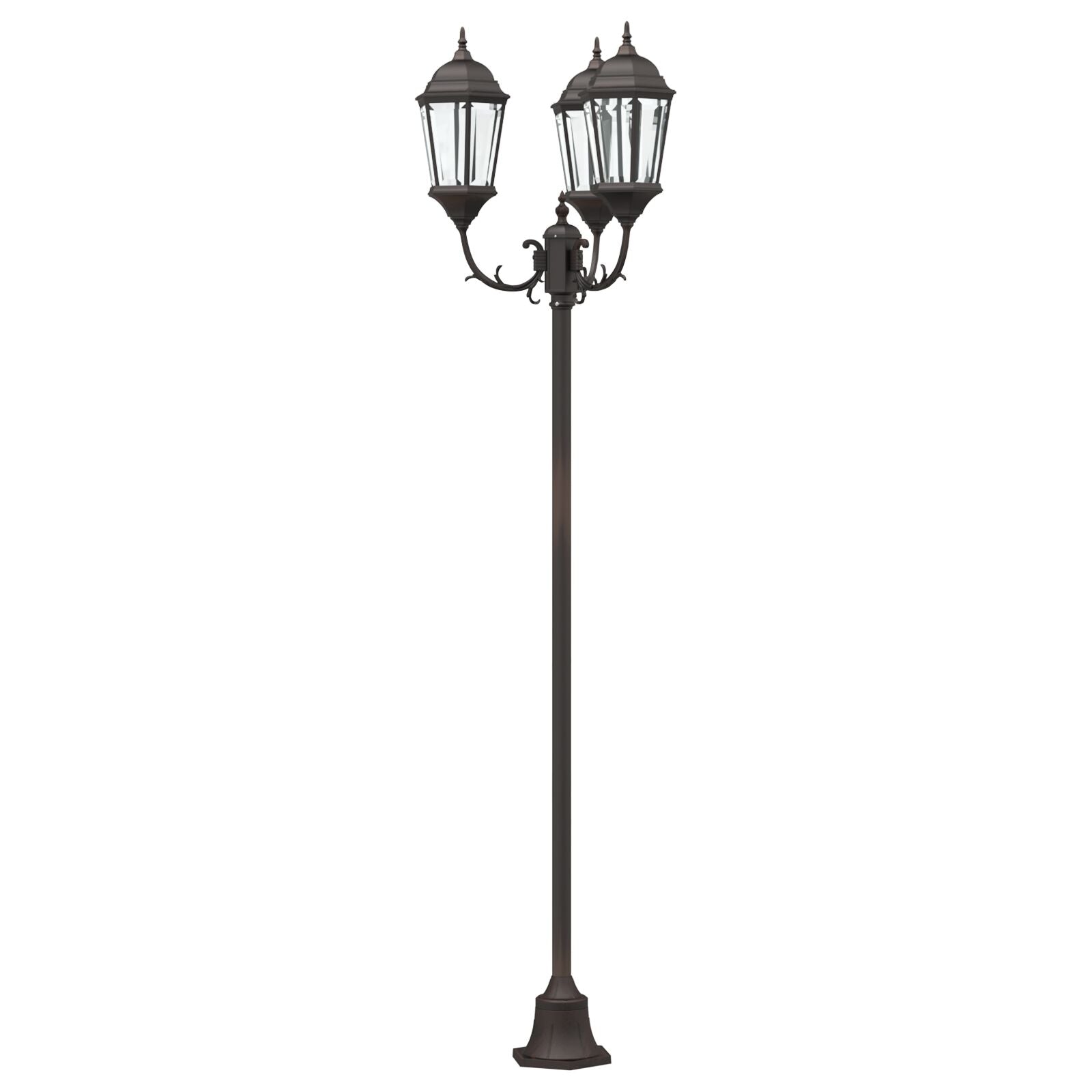 Tuinlichtpaal 3-Lamp E27 220 Cm Aluminium Brons