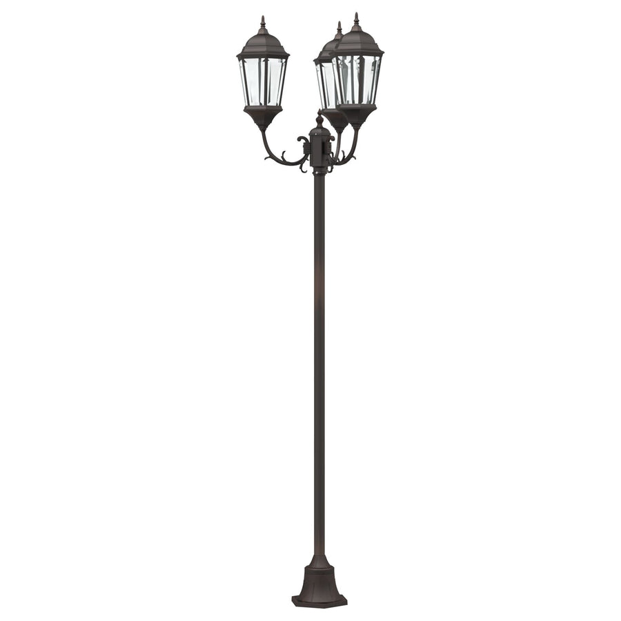Tuinlichtpaal 3-Lamp E27 220 Cm Aluminium Brons