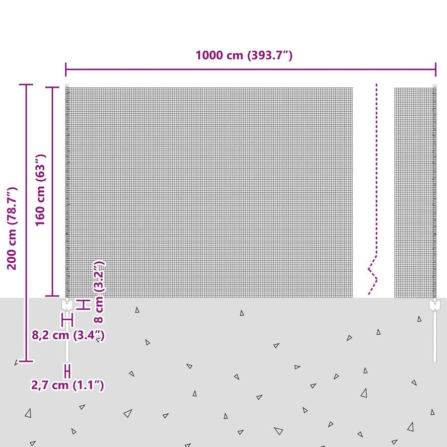 Gelaste Draadomheining Met 10 U Palen Grijs 1.6X10 M Staal