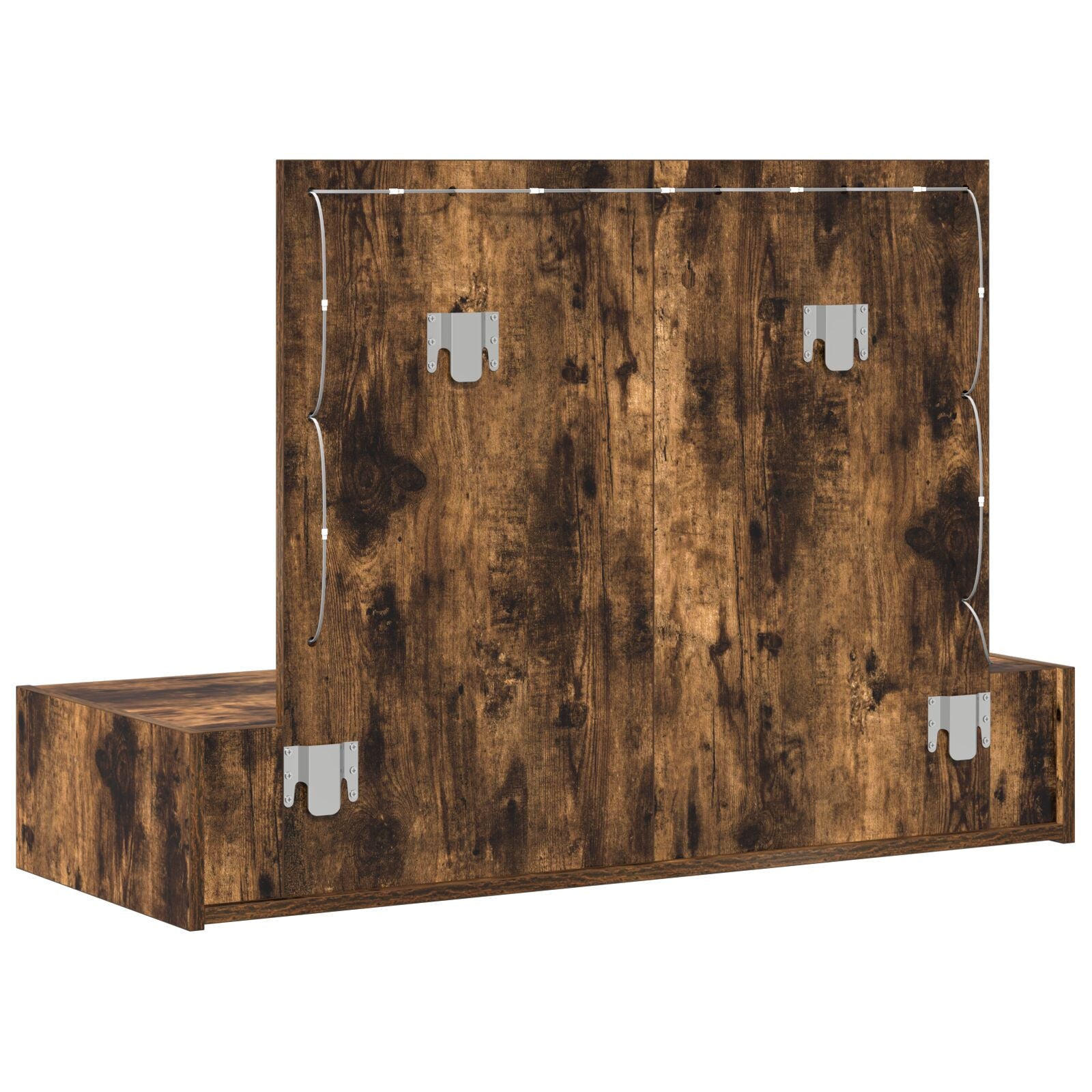 Wandmontage Kaptafel Verlichting In 100 x 40 x 70 cm Gerookte Eiken met LED