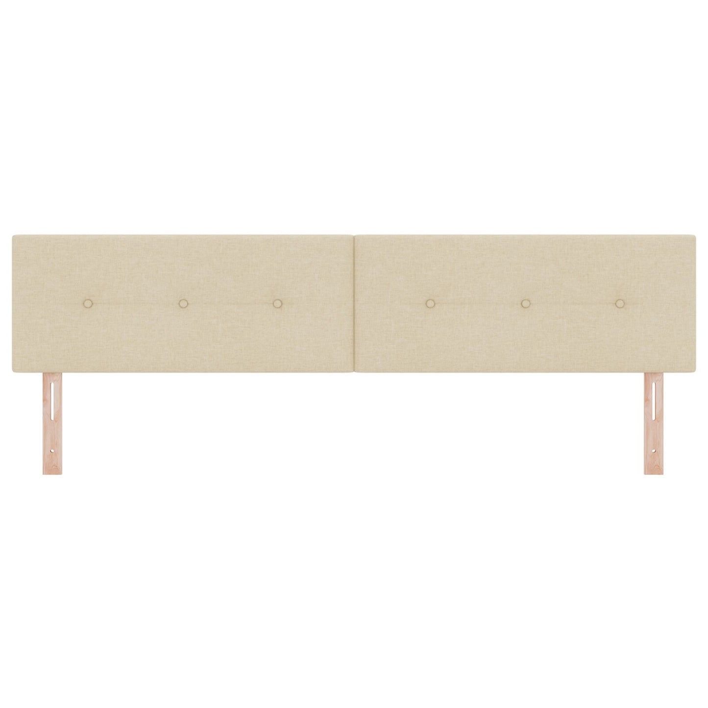 Hoofdbord Knopgestikt Stof Crème 200 cm Laag hoofdbord