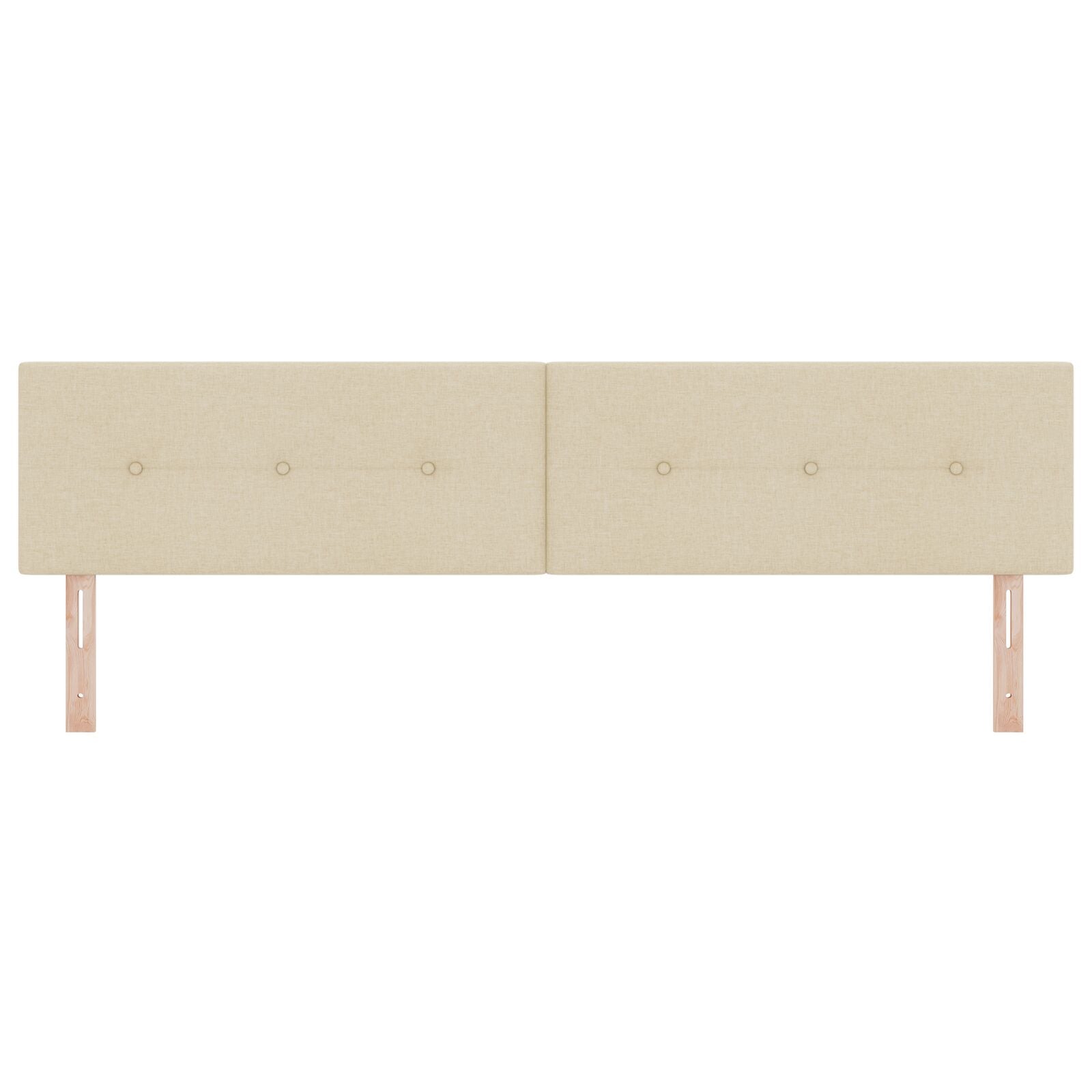 Hoofdbord Knopgestikt Stof Crème 200 cm Laag hoofdbord